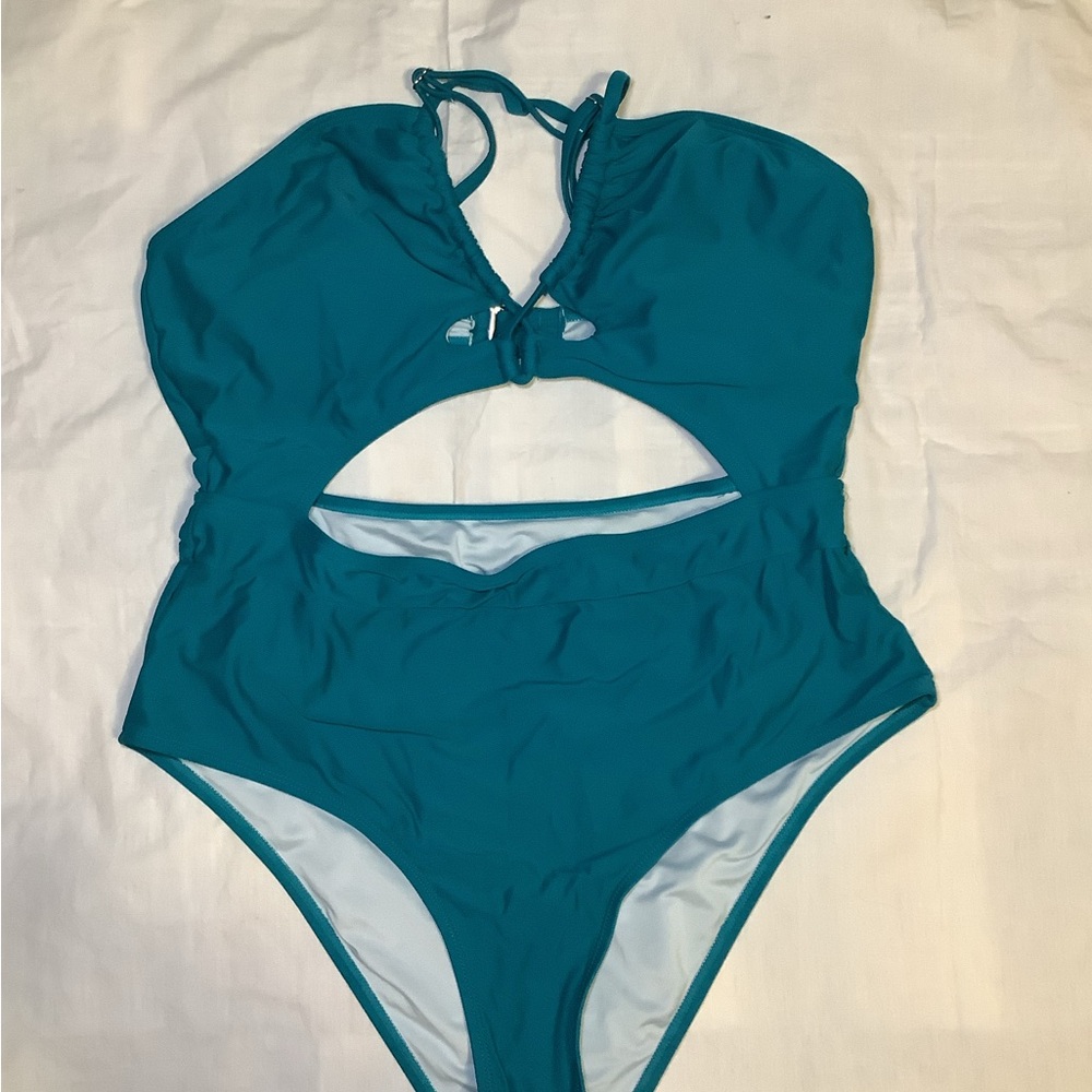 Cupshe Teal One Piece Swimsuit - Picture 4 of 8
